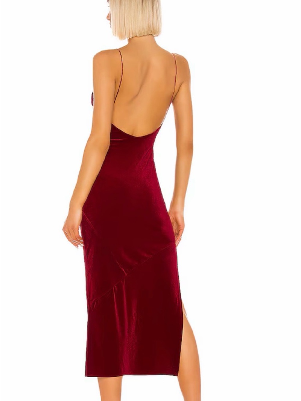 Lovers + Friends Deep Burgundy Backless Slip Midi Dress size SM worn ONCE! - Picture 2 of 5